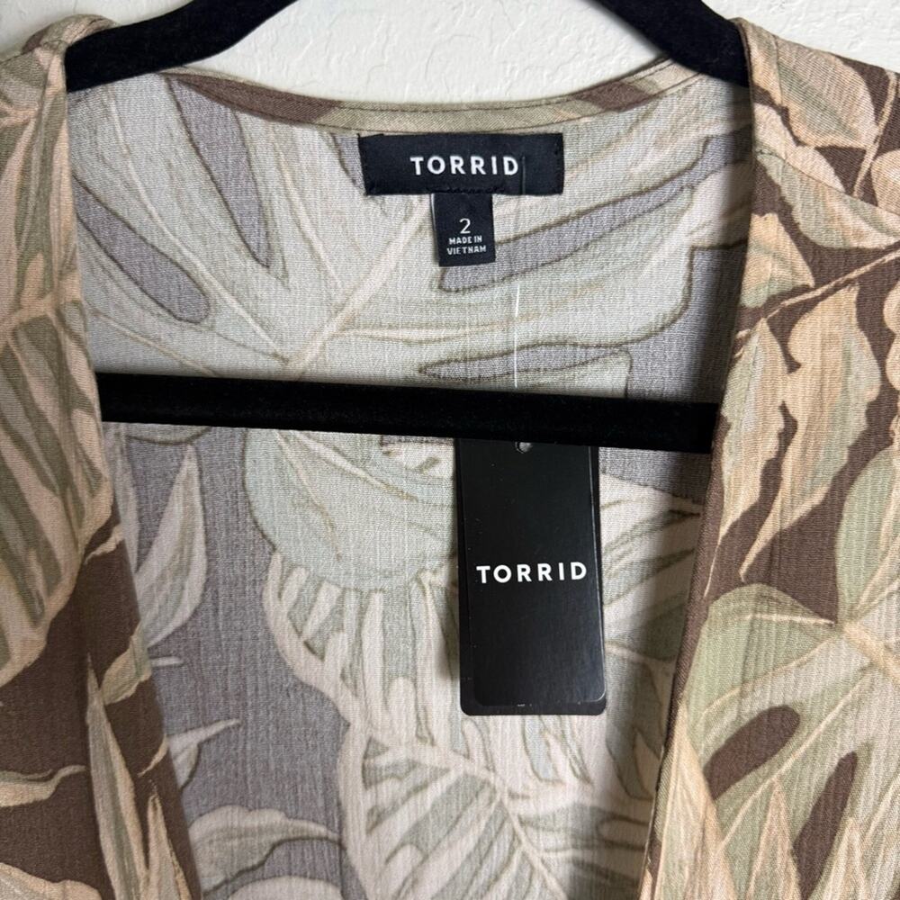 Torrid Brown Tropical Washable Gauze Maxi Kimono 2X NWT 43805675 - Picture 5 of 15